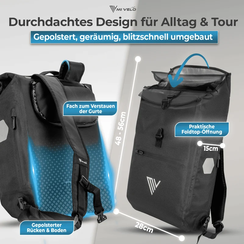 Fahrradtasche mit Rucksackfunktion "LINO"