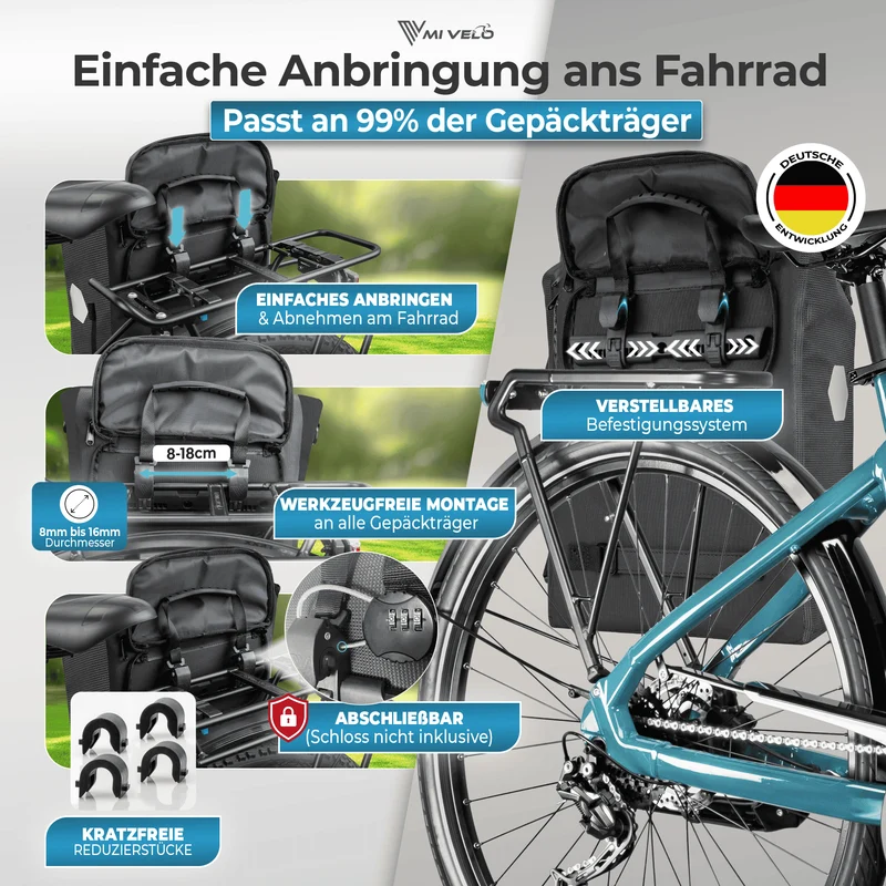 Fahrradtasche mit Rucksackfunktion "LINO"