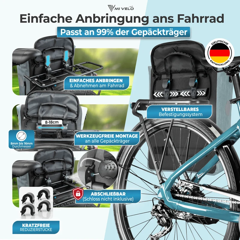 Fahrradtasche mit Rucksackfunktion "LINO"