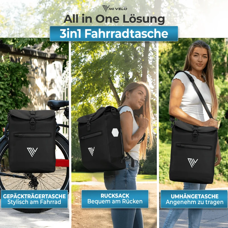 Fahrradtasche mit Rucksackfunktion "LINO"