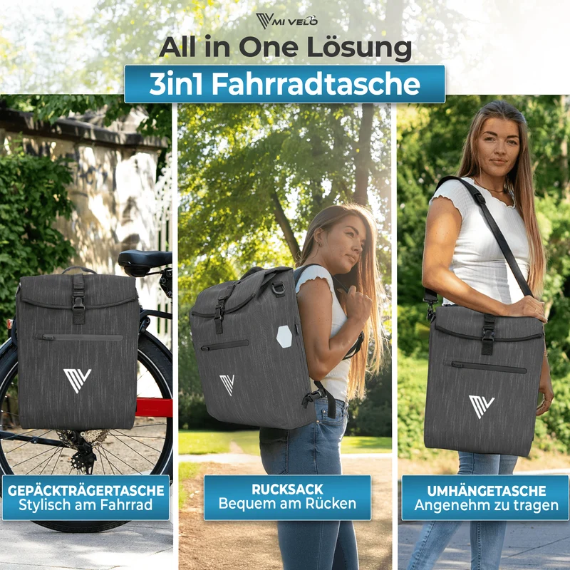 Fahrradtasche mit Rucksackfunktion "LINO"