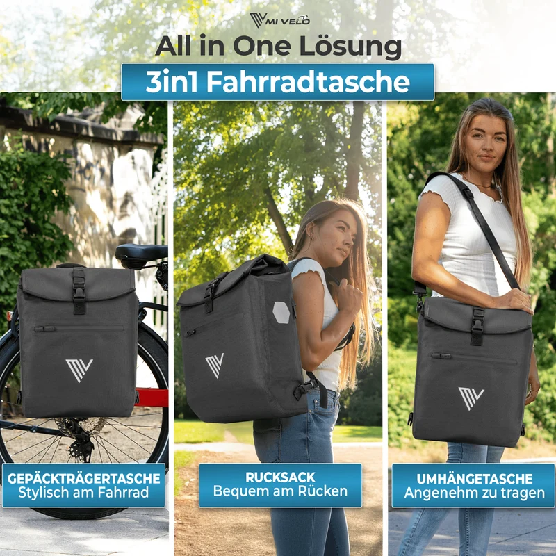 Fahrradtasche mit Rucksackfunktion "LINO"