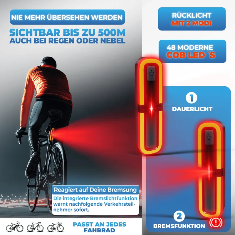 Fahrradlicht Set mit Bremsanzeige "SMART-Ultimate"