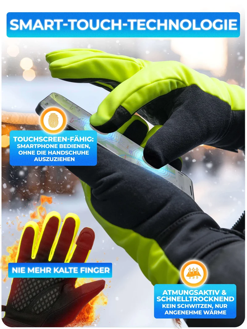 Winterhandschuhe mit Thermo-Fleece & 3M Isolierung „THERMO-PLUS“