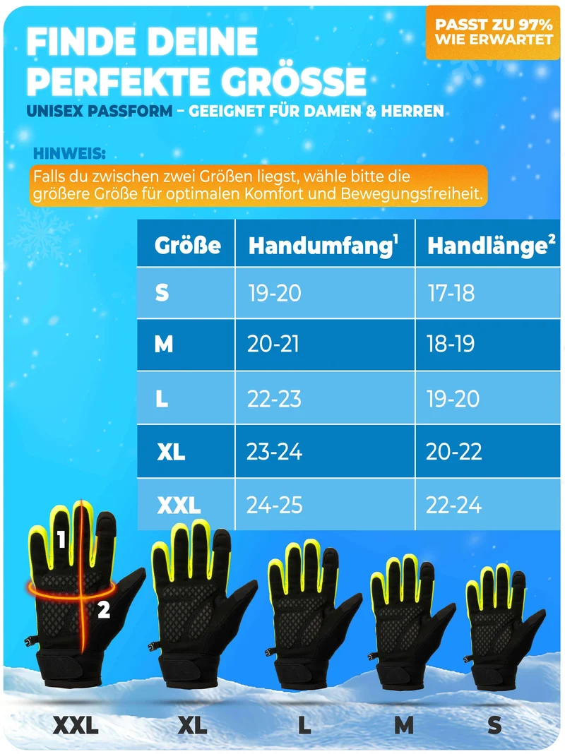 Winterhandschuhe mit Thermo-Fleece & 3M Isolierung „THERMO-PLUS“