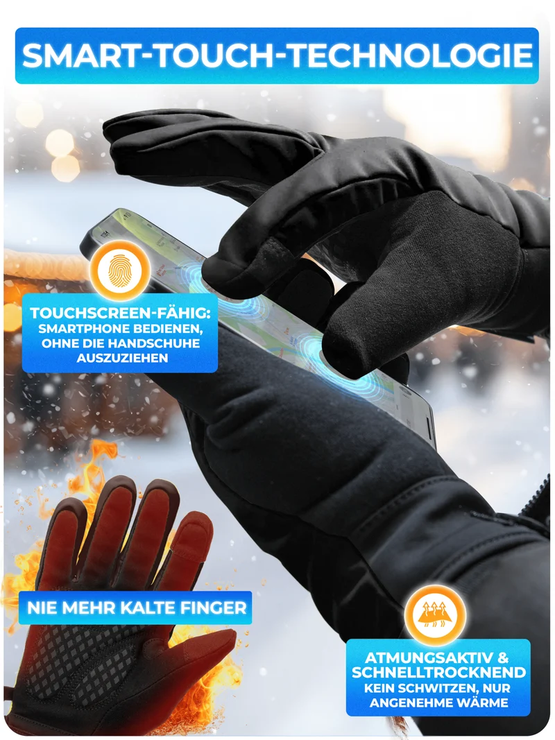 Winterhandschuhe mit Thermo-Fleece & 3M Isolierung „THERMO-PLUS“