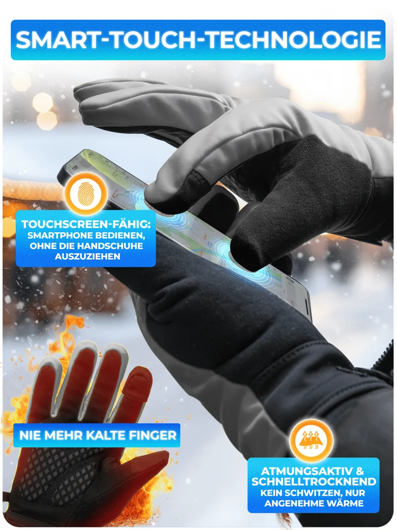Winterhandschuhe mit Thermo-Fleece & 3M Isolierung „THERMO-PLUS“