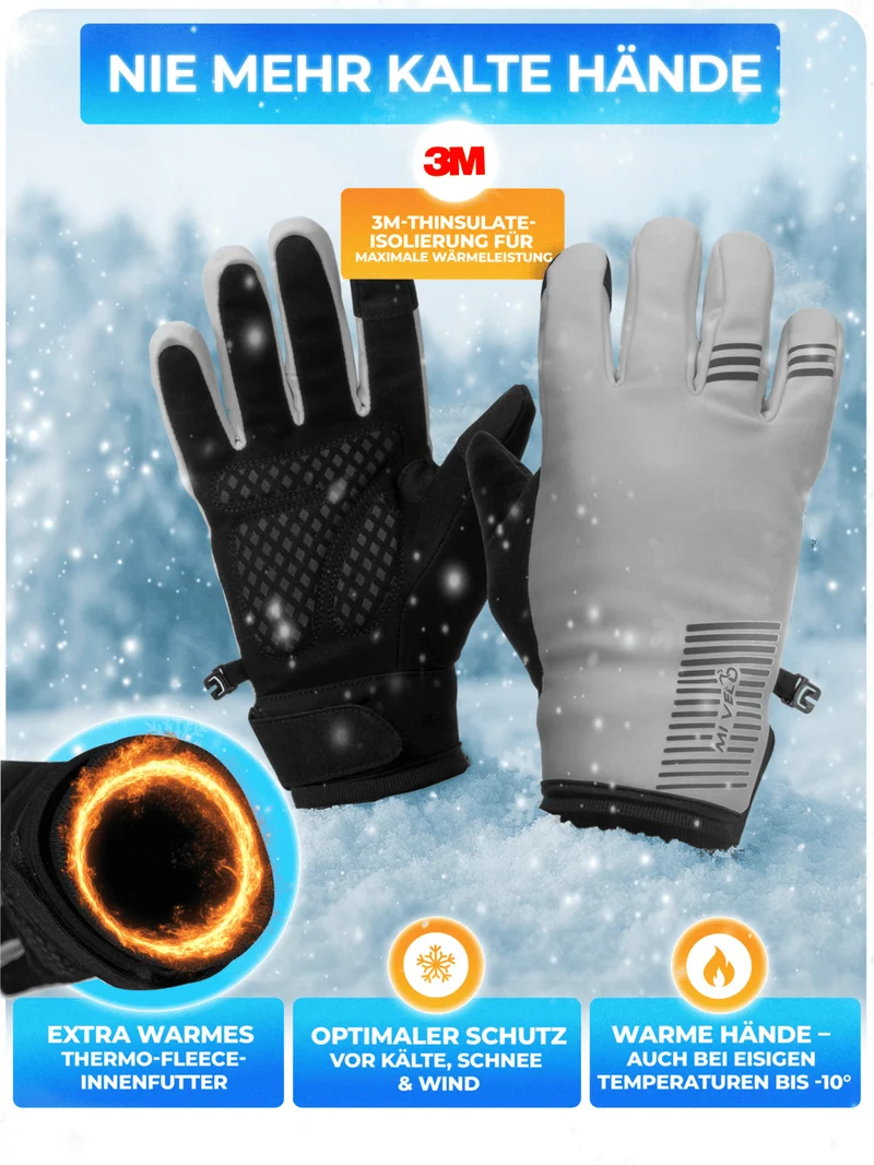 Winterhandschuhe mit Thermo-Fleece & 3M Isolierung „THERMO-PLUS“