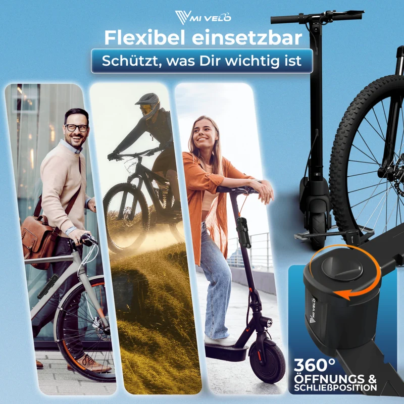 Faltschloss Fahrrad mit Schlüssel 85/110cm „FOLD-X“