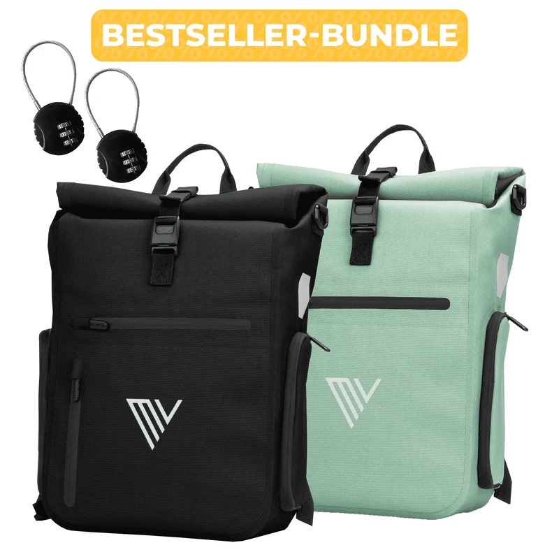 2x EVO Fahrradtaschen + 2x Schlösser