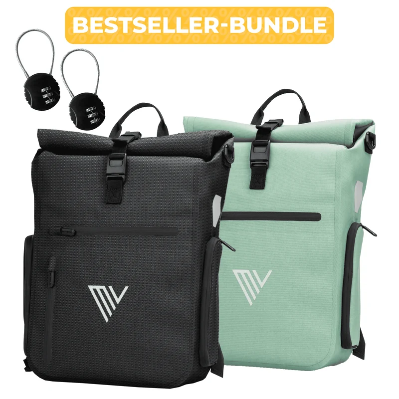 2x EVO Fahrradtaschen + 2x Schlösser