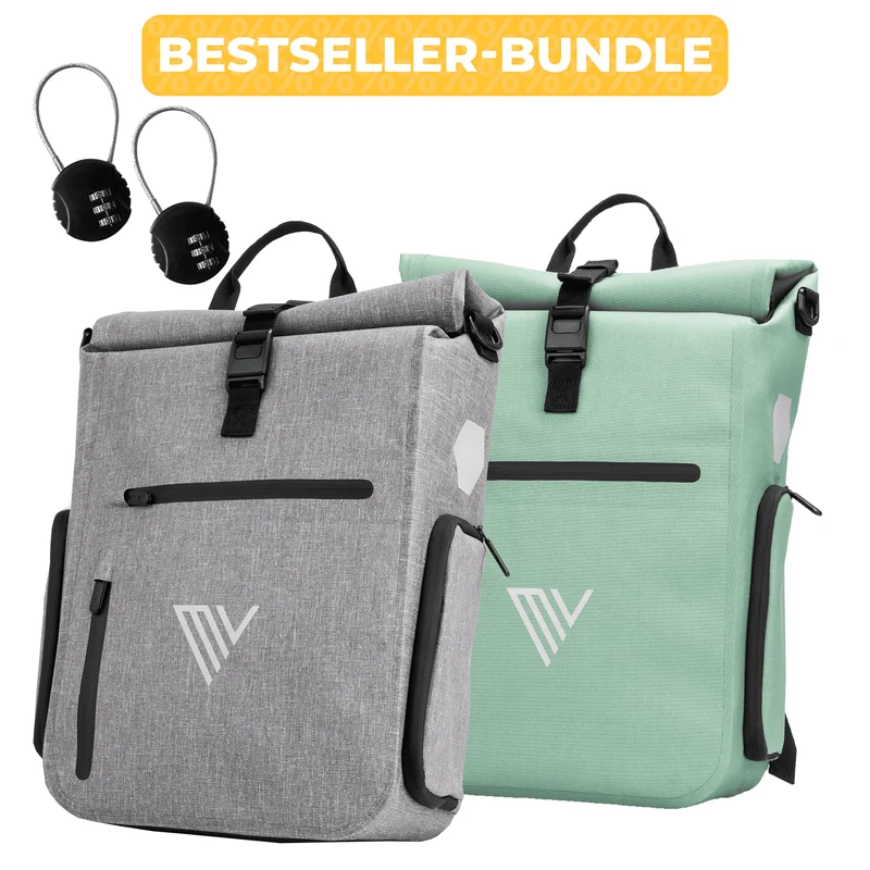 2x EVO Fahrradtaschen + 2x Schlösser