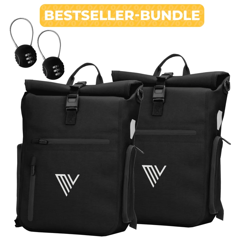 2x EVO Fahrradtaschen + 2x Schlösser