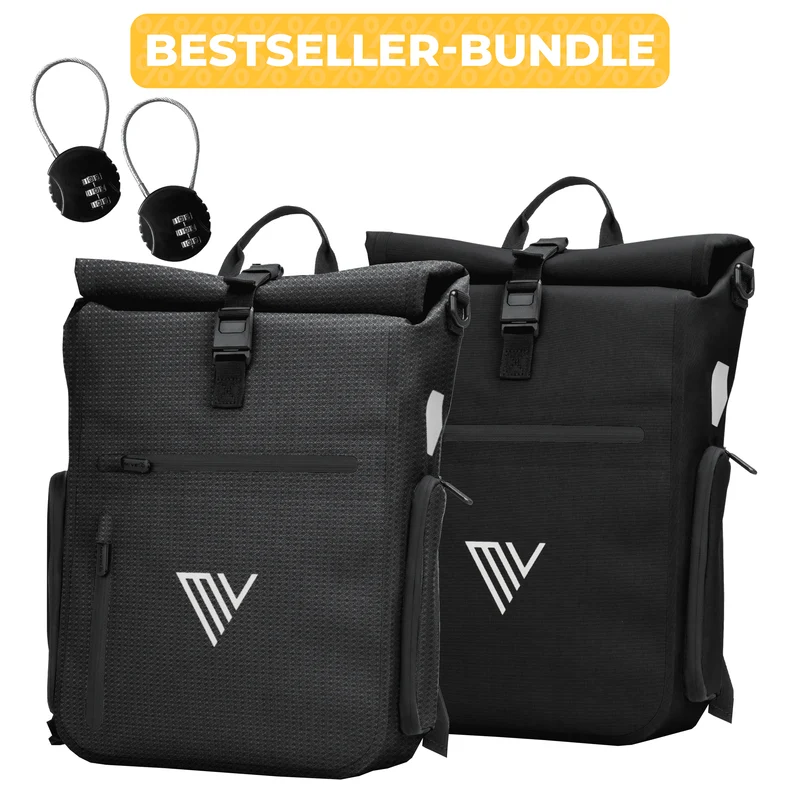 2x EVO Fahrradtaschen + 2x Schlösser