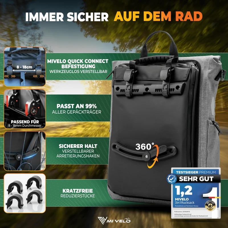 2x EVO Fahrradtaschen + 2x Schlösser