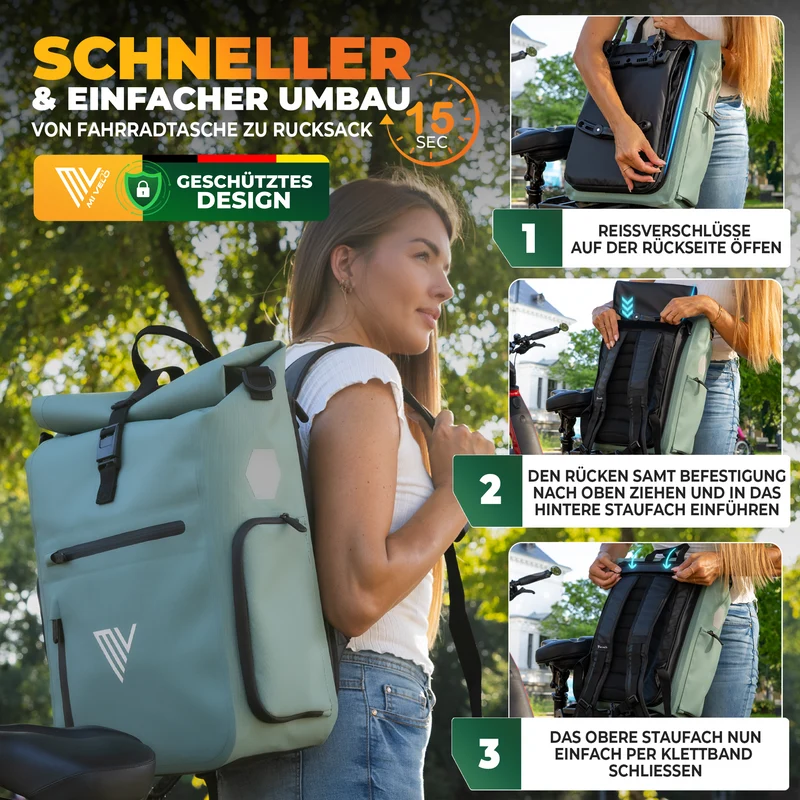 2x EVO Fahrradtaschen + 2x Schlösser