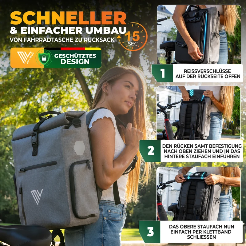 2x EVO Fahrradtaschen + 2x Schlösser