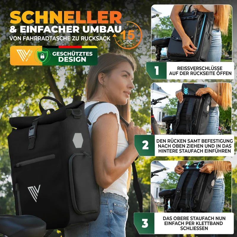2x EVO Fahrradtaschen + 2x Schlösser