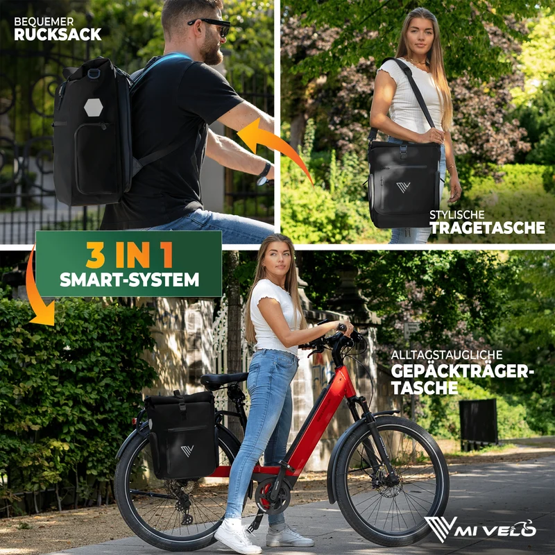 2x EVO Fahrradtaschen + 2x Schlösser