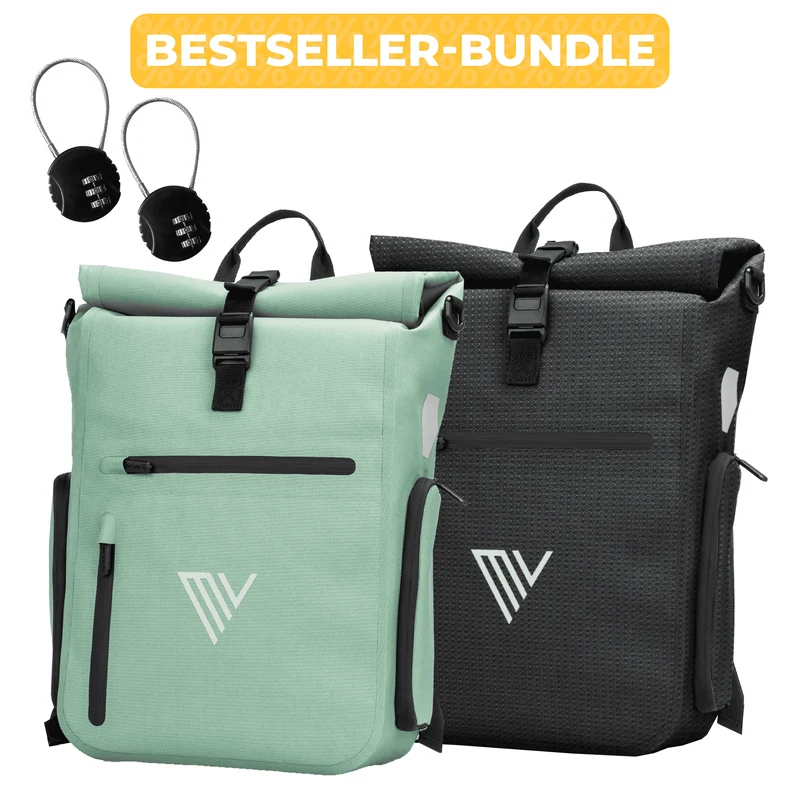 2x EVO Fahrradtaschen + 2x Schlösser