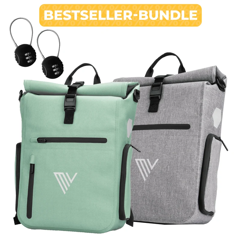 2x EVO Fahrradtaschen + 2x Schlösser