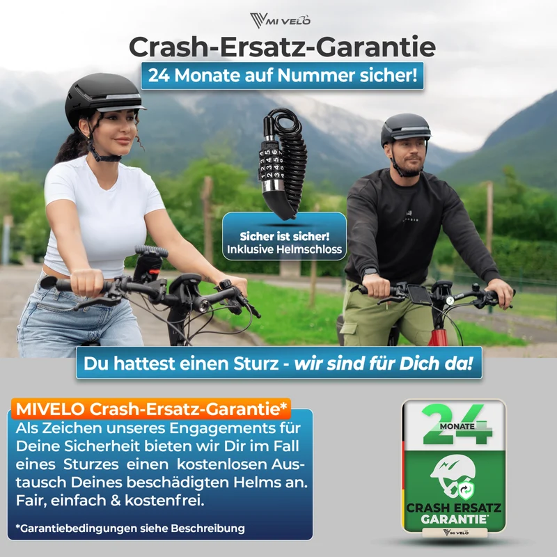 Fahrradhelm mit Front- und Rücklicht NOVA