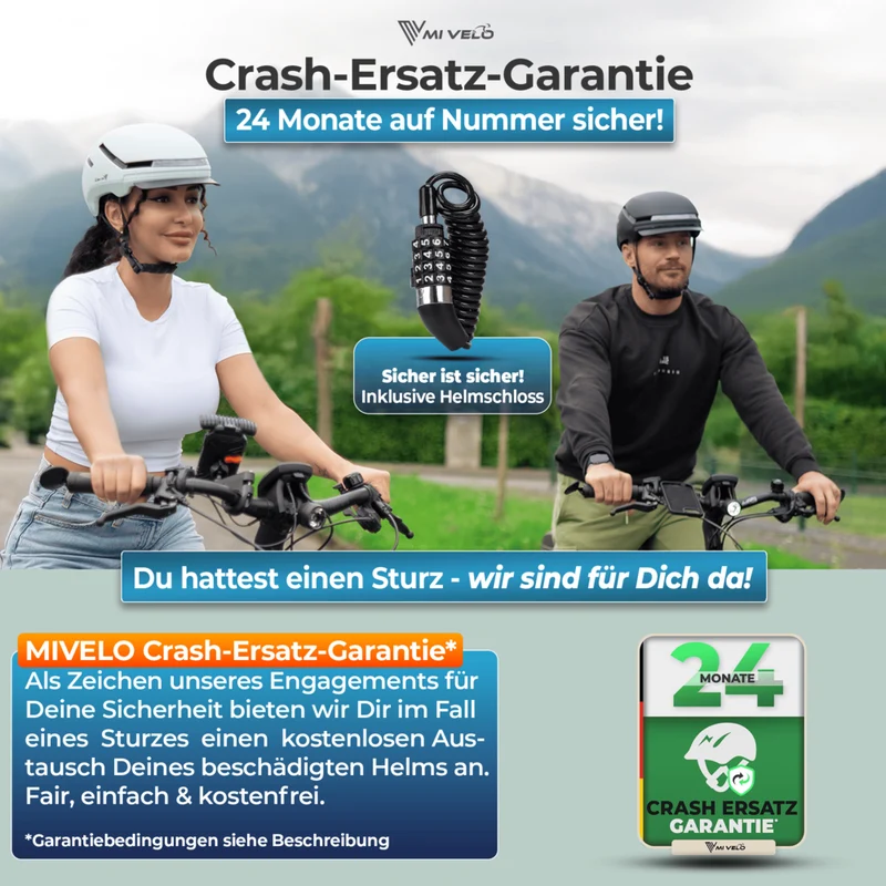 Fahrradhelm mit Front- und Rücklicht NOVA