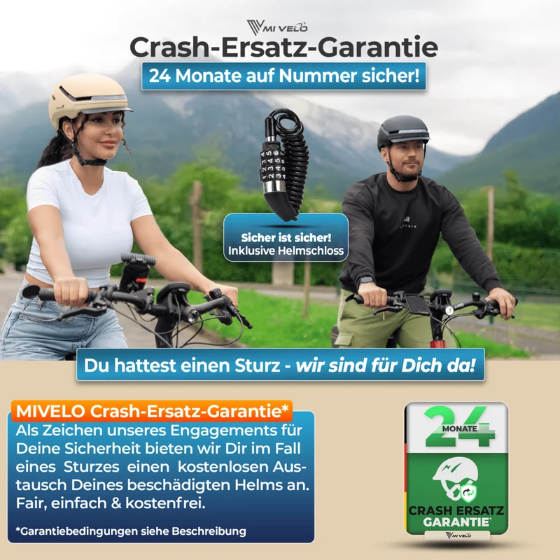 Fahrradhelm mit Front- und Rücklicht NOVA