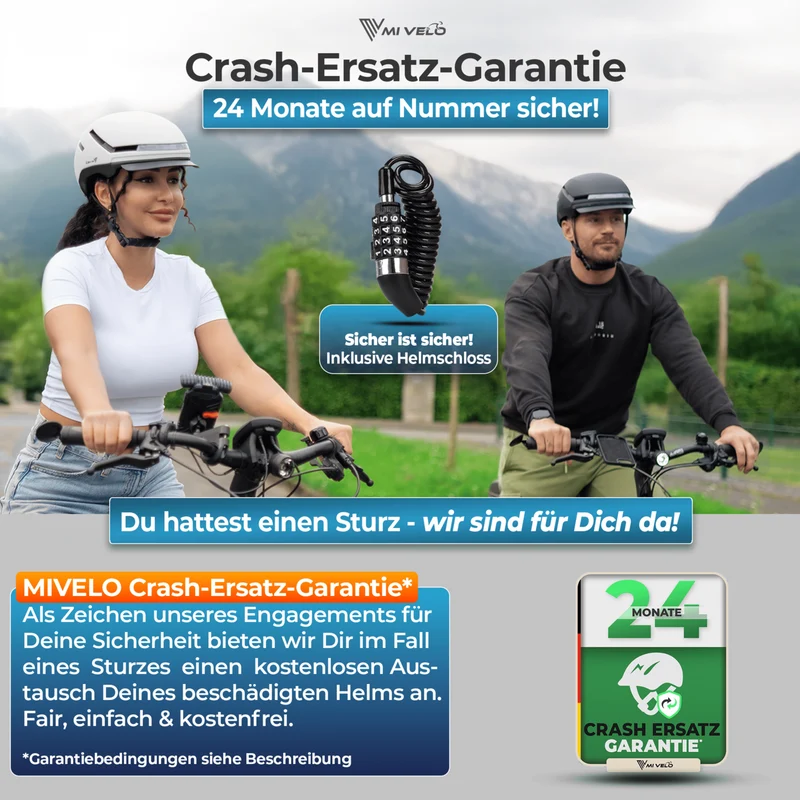Fahrradhelm mit Front- und Rücklicht NOVA