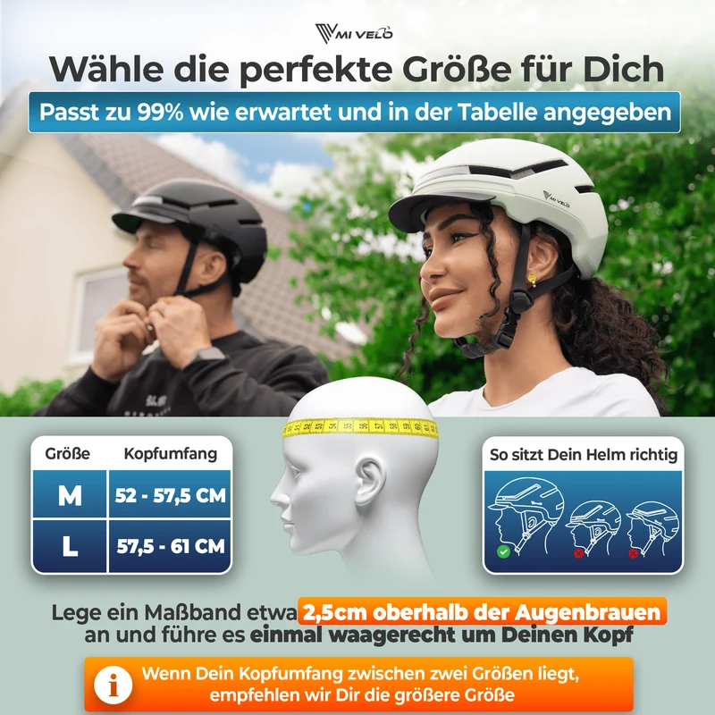Fahrradhelm mit Front- und Rücklicht NOVA