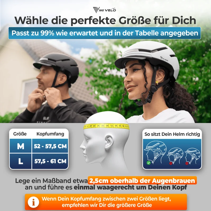 Fahrradhelm mit Front- und Rücklicht NOVA