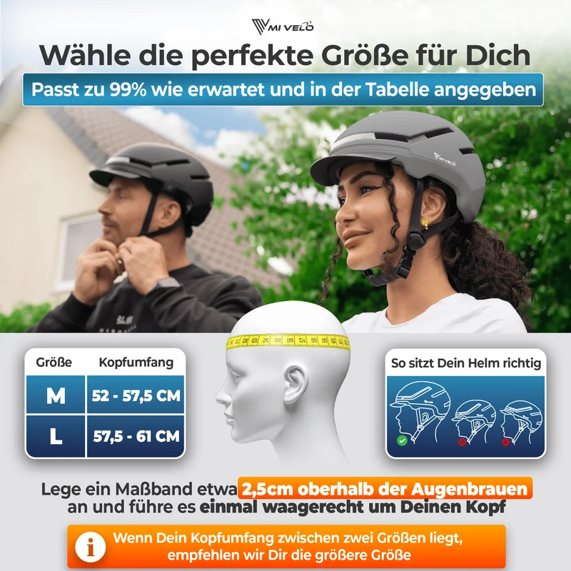 Fahrradhelm mit Front- und Rücklicht NOVA