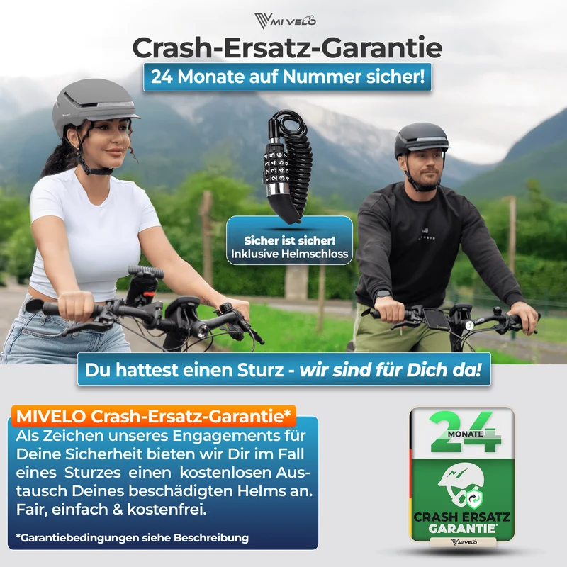 Fahrradhelm mit Front- und Rücklicht NOVA
