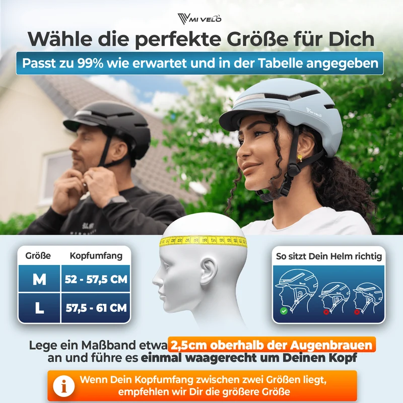 Fahrradhelm mit Front- und Rücklicht NOVA