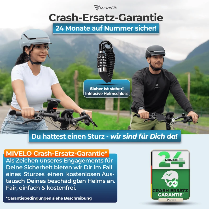 Fahrradhelm mit Front- und Rücklicht NOVA