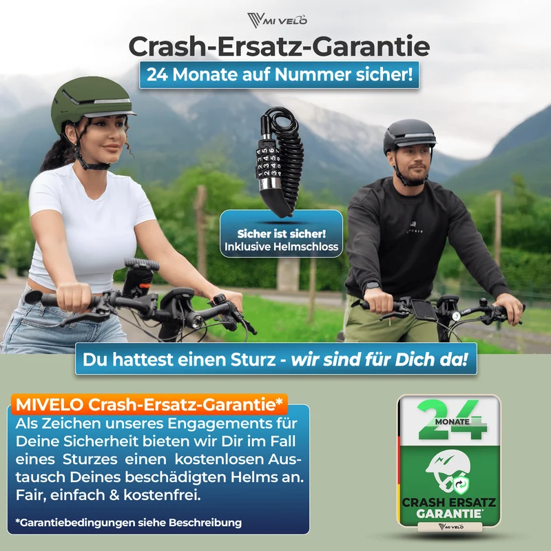 Fahrradhelm mit Front- und Rücklicht NOVA