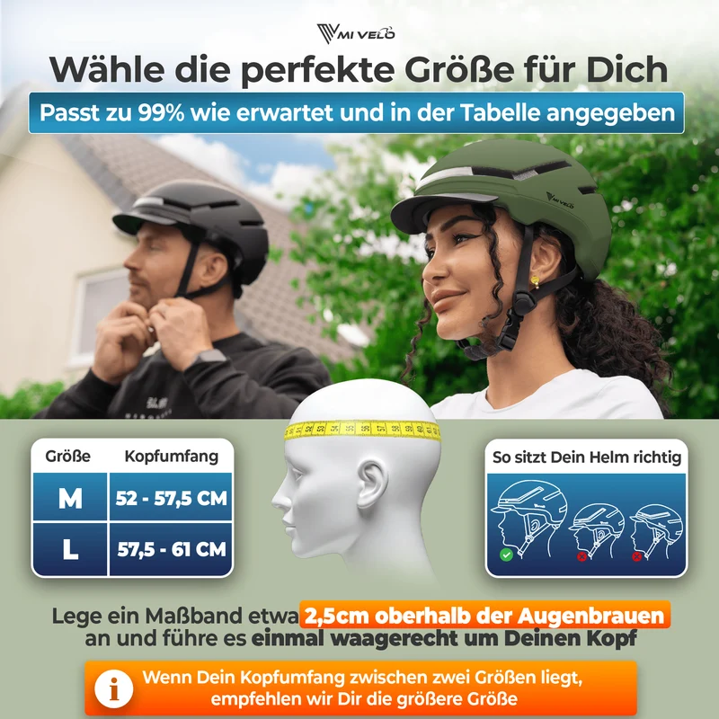Fahrradhelm mit Front- und Rücklicht NOVA