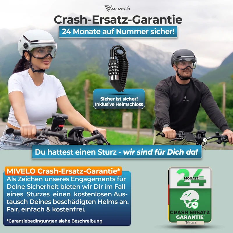 Fahrradhelm mit Front- und Rücklicht NOVA