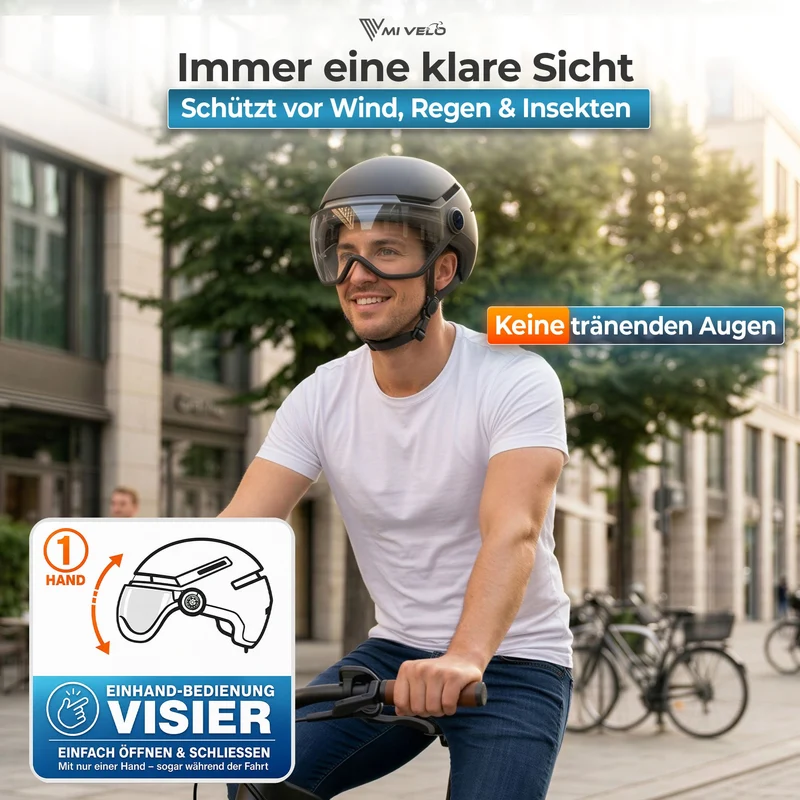 Fahrradhelm mit Front- und Rücklicht NOVA