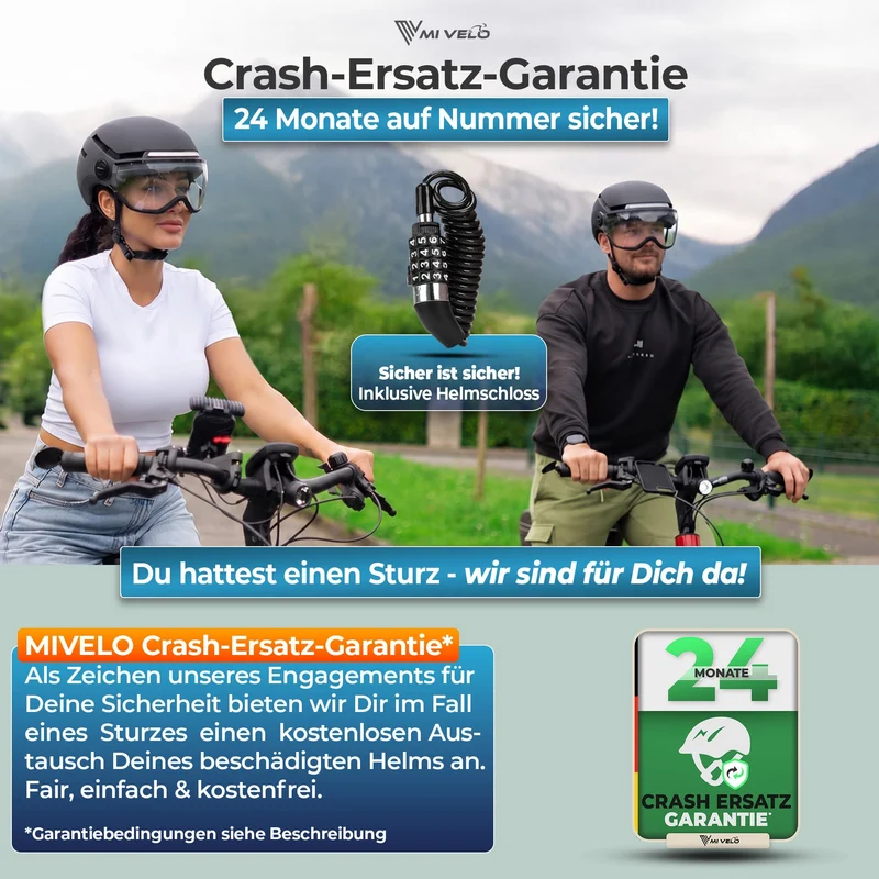 Fahrradhelm mit Front- und Rücklicht NOVA