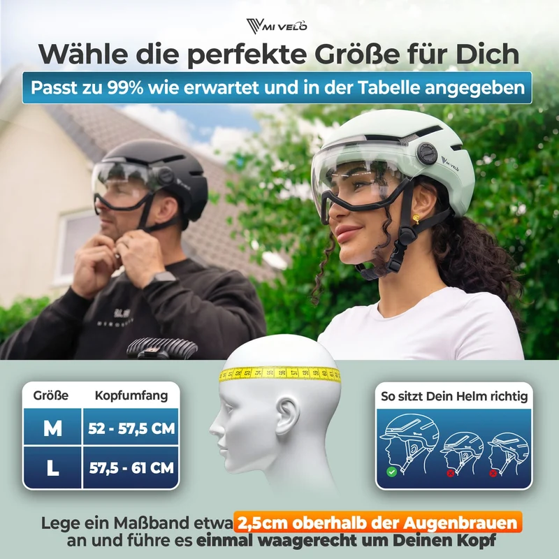 Fahrradhelm mit Front- und Rücklicht NOVA