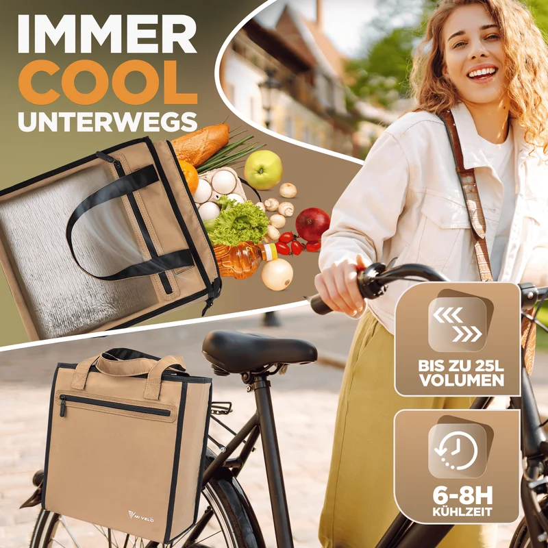 Fahrradtasche Einkaufstasche inkl. Kühltasche