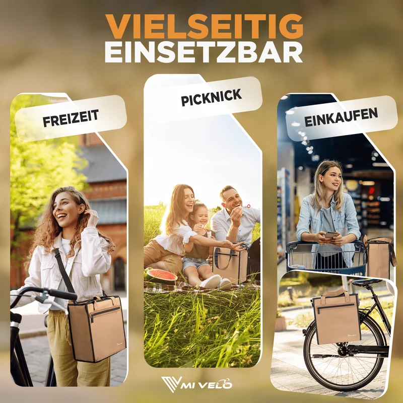 Fahrradtasche Einkaufstasche inkl. Kühltasche