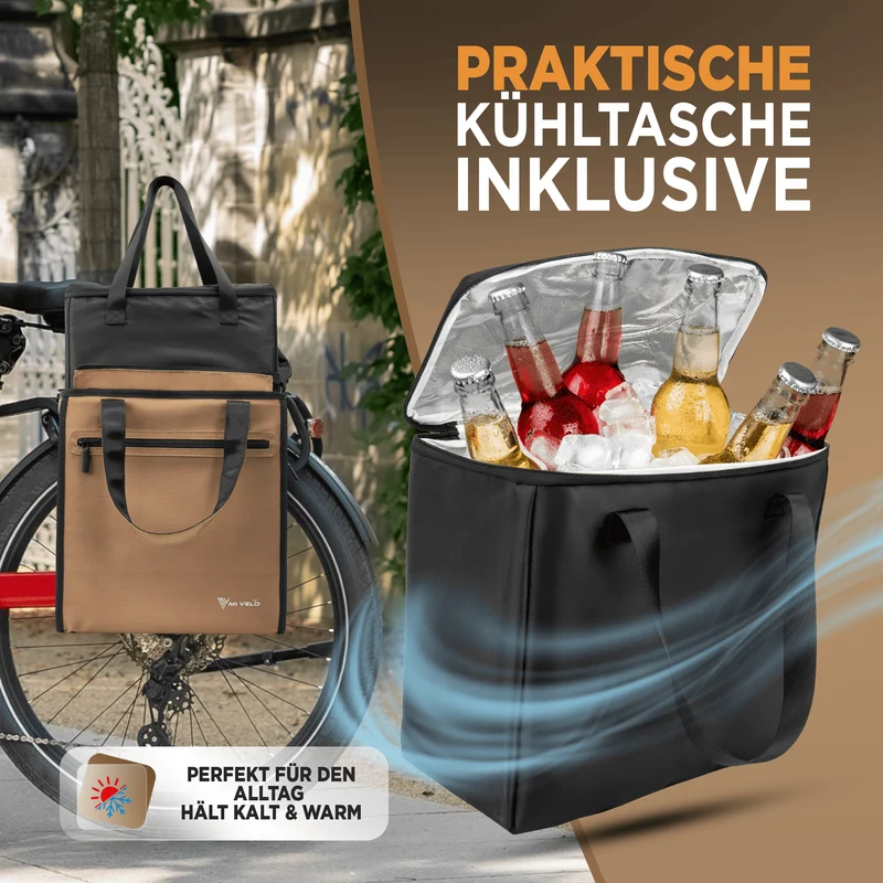 Fahrradtasche Einkaufstasche inkl. Kühltasche
