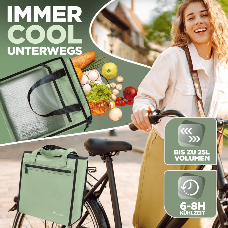 Fahrradtasche Einkaufstasche inkl. Kühltasche