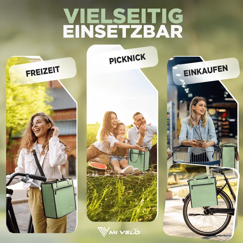 Fahrradtasche Einkaufstasche inkl. Kühltasche