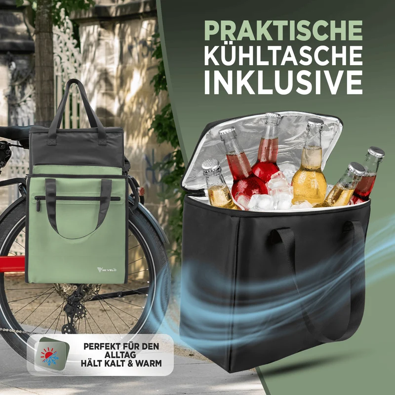 Fahrradtasche Einkaufstasche inkl. Kühltasche
