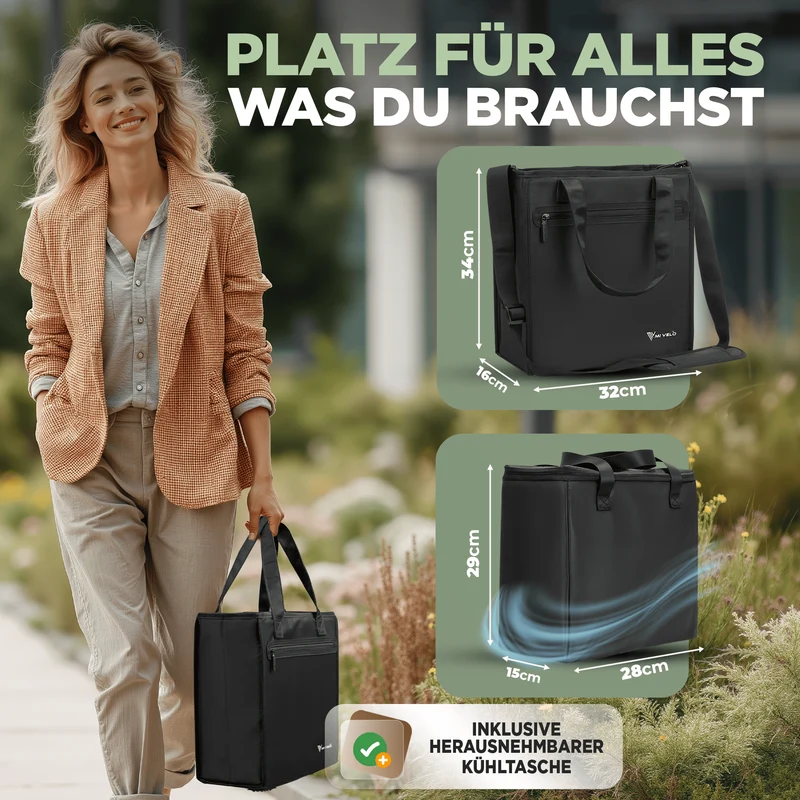 Fahrradtasche Einkaufstasche inkl. Kühltasche