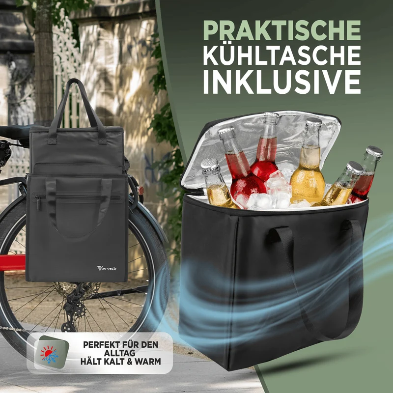 Fahrradtasche Einkaufstasche inkl. Kühltasche