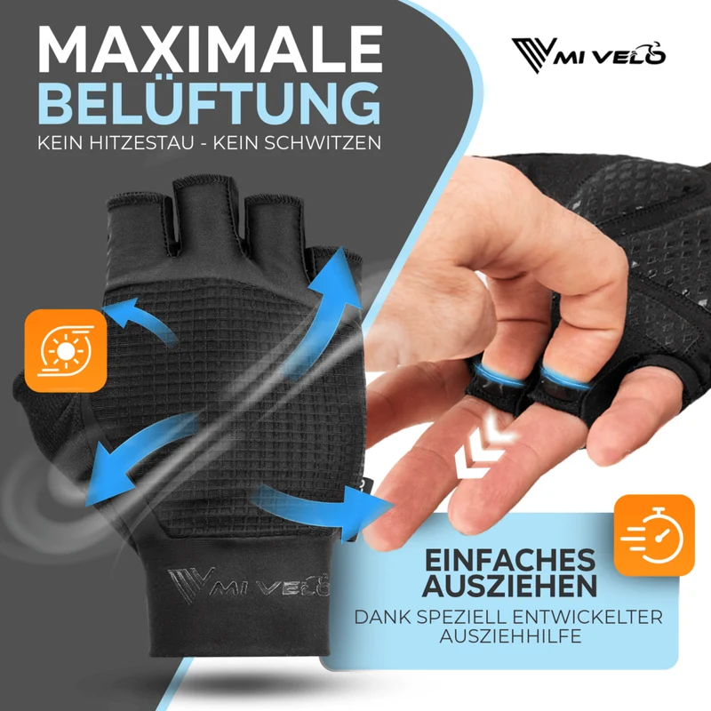 Ergonomische Halbfinger Fahrradhandschuhe „BEN“